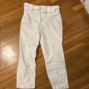 Loft Belted high rise White Pants